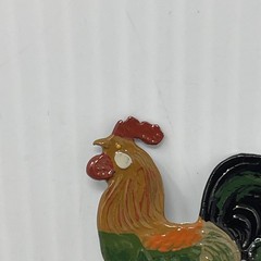 Vintage Germany KUHN ZINN ZINC 93% Rooster Enameled Broch