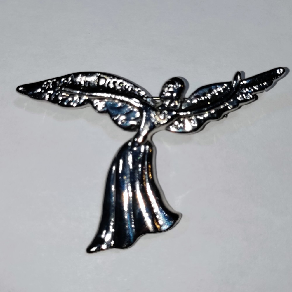 “Angel In Disguise” VTG Silver Tone Pin Angels/ Fairy Brooch EUC