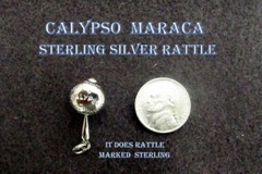Vintage Sterling Silver Calypso Maraca Charm/Pendant It Rattles V-Good Used