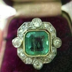 Art Deco 4.20 Ct Natural Emerald Antique Vintage Engagement Ring 925 Silver