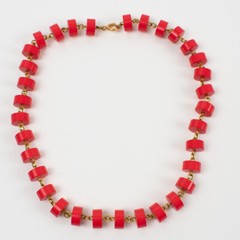 Vintage Red Lucite Choker Necklace