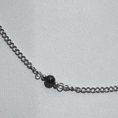VINTAGE Sterling Silver & Hematite Bead Necklace 16” 925 Station Necklace 1990s