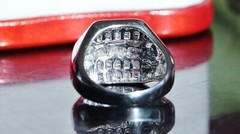 14k white gold ring 1.00ct natural diamond size 8.5 vintage handmade 8.2gr Gab6