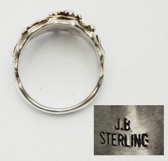 Signed southwestern native Eagle copper sterling silver brass men ring sz 11.75