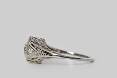 1.35Ct White Round Cut Simulated Diamond Vintage Antique Style 925 Silver Ring