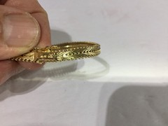 Vintage Milor Italy Bracelet 925 Silver Gold-Plated 7.5″ Chevron V-Link, 13gGram