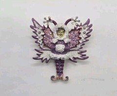 Kirks Folly Felicia Frost Snow Angel Pin Pendant Gold tone Legacy Collection