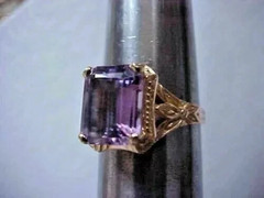 2.5Ct Emerald Cut Amethyst Solitaire Engagement Ring 14K Yellow Gold Plated