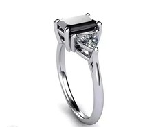 2Ct Art Deco Style Lab Created Diamond Emerald Engagement 14k Gold White FN Ring