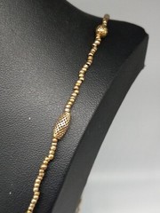 1970 NAPIER 36 in Gold Tone Metal Seed Beads Stations Necklace