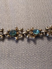 Bracelet Light Blue Jewels Silver Clasp Costume Fashion Vintage