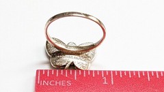ONYX MOP RING SIZE 8 3/4 STERLING SILVER BUTTERFLY RING SIGNED 925 THAILAND SX