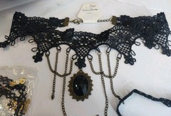 Mixed lot chokers fashion jewlery vintage to modern gothic alchemy