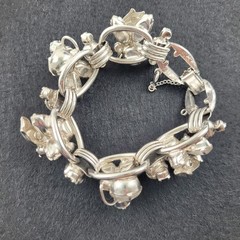 Vintage Juliana Rhinestone Bracelet & Earrings Set Givre Glass Smoky Rhinestones
