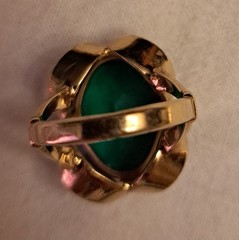 Vintage Vargas Cocktail Ring Necklace Set 18 KT H.G.E. Emerald Green Gold