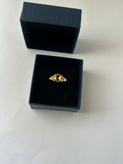 Vintage Yellow Cubic Zirconia Ring Gold Plated Womens Size 8.5