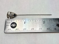 10K Vintage Art Deco 1920s White Gold Diamond .09ct Blue Gemstone Stick Pin 1.1g