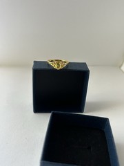 Vintage Yellow Cubic Zirconia Ring Gold Plated Womens Size 8.5