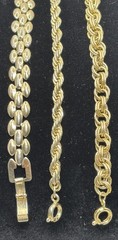 Vintage Chain Bracelet Lot Gold Tone Panther Link Rope Chains Stackable