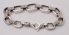 6-3/4″ JAI by John Hardy Bold Basketweave & Rectangle Sterling Silver Bracelet