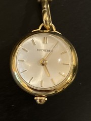 Vintage Bucherer Swiss 17-Jewel Pendant Watch, Manual Wind, Original Box & Paper