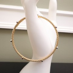 JCM Jewelry bracelet 18K yellow gold clad 925 sterling silver DMQ station 7.25in