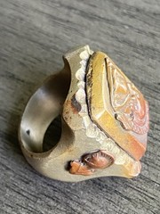 Vintage 1940s Mexican Biker Ring Roman Centurion Trojan Soldier 9.75 Two-Tone