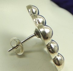 vintage NINE Sterling Silver 0.925 BEADED 1/2″ SQUARE pierced POST EARRINGS
