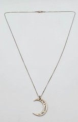 Sterling Silver ” To The Moon and Back” Cresent Moon Pendant on Chain Necklace