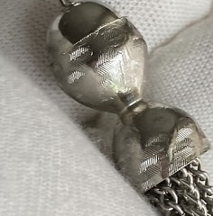 Vintage Kramer Necklace Silver Tone 20in Plus 3.5in Tassel Oval Link Chain 40.2g
