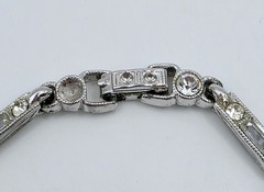 Vintage Bogoff Signed Rhinestone Statement Necklace Art Deco Repair Craft Wear