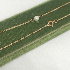 Vintage SOLID 14KT Gold Stamped 15″ Necklace 1.5 Grams Cultured Pearls Gift Box