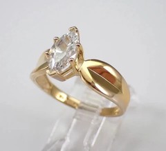 2.00Ct Marquise Cut Lab Created Diamond Engagement Ring 14K Yellow Gold Plated