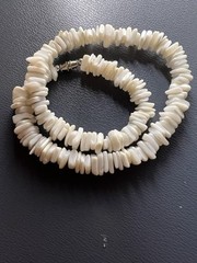 VTG Puka Shell Necklaces Real & Faux (Lot Of 6) 2 W/French Wire Earrings #76