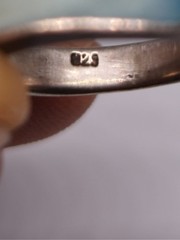 Sterling Silver 925 Mother of Pearl Band Ring Vintage Minimalist Stackable Ring