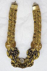 1995 ALEX & LEE © LOVE & PEACE cubic zirconia garnet 16″ Choker Necklace