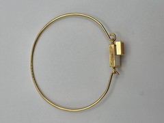 Vintage Acrylic Gold Tone Orange And Ivory Sqaures Modern Bracelet