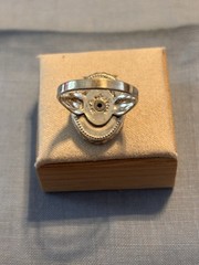 Vintage Sterling Silver Abalone Shell Ring Size 7 Oval Southwestern Estate