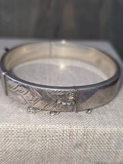 Vintage Sterling Silver Victorian Inspired English Buckle Bracelet