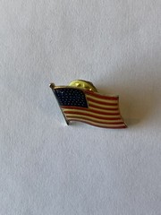 Vintage American Flag USA Hat Jacket Pin Brooch Red White & Blue, 1970s