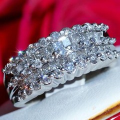 14k white gold ring 1.00ct natural diamond sz 5 wedding band vintage 7.10g N3676