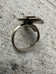 Vintage Adjustable Pink Quartz Scroll Work Ring