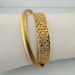 Vintage Monet Bracelet Set of 2 Gold Tone Chain Classic Minimalist Style