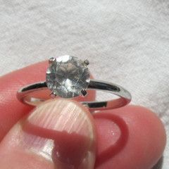 Antique Uncas Mfg Co. Cubic Zirconia Solitaire Ring U with Arrow Stamp Size 8.5