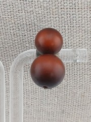 MID CENTURY moon glow brown graduated lucite beads necklace clip earrings set