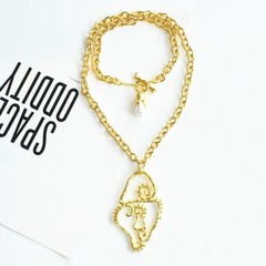 Schiaparelli Inspired Key Hole To The Heart 26in Necklace With 3in Pendant