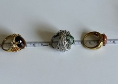 KARIS STS Ring Lot Assorted Gemstones 6 Rings Gold Bond & Platinum Bond STUNNING
