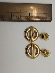 Glamorous Vintage Gold Tone Monet (c) Signed Dangling Earrings