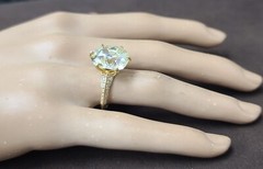 Vintage 18k Yellow Gold Engagement Ring 10.08ct Natural Euro Cut Yellow Diamond