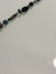 Vintage Cookie Lee Blue & Silver Beaded Lobster Claw Necklace